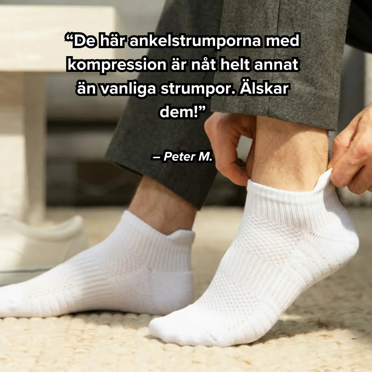 Ankelstrumpor i bambu med mild kompression