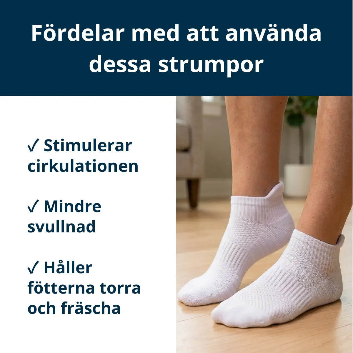 Ankelstrumpor i bambu med mild kompression