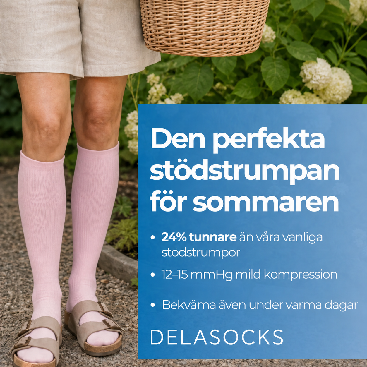 Delasocks tunn stödstrumpa